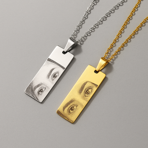 Custom Sketch Portrait Necklace – Unique Gift Jewelry