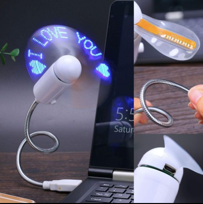 Flexible LED Programmable Message Display Mini RGB USB Fan