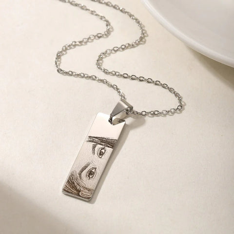 Custom Sketch Portrait Necklace – Unique Gift Jewelry